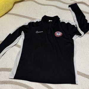 Nike Black and Gray Quarter-Zip Training Top with Emblem